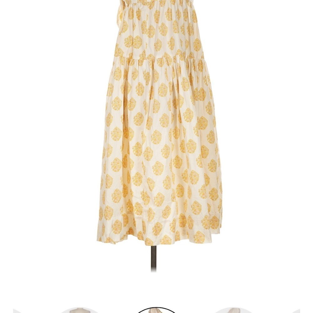 J.Crew Cottagecore Tiered Midi Dress Tie Back Floral Yellow White NWT Size 6 - Picture 7 of 9